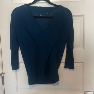 Knitted & Knotted Blue V-Neck Sweater